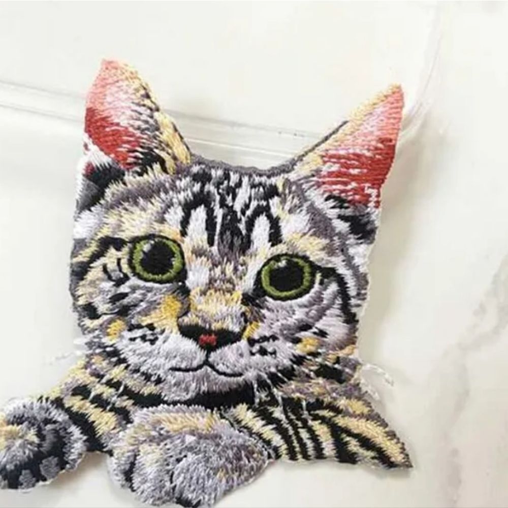 NWOT Iron-On Cat Pocket Patch
